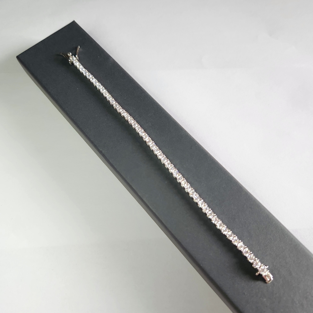 Moissanite Genuine 925 Sterling Silver Tennis Bracelet 7 inches